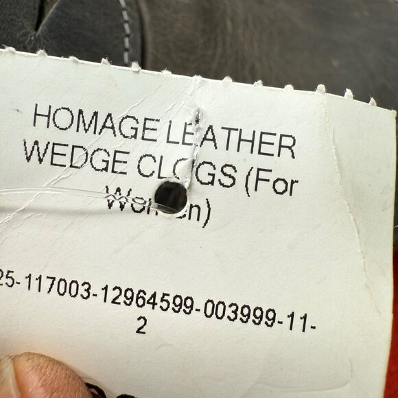 Homage Women 10M Gray Leather Wedge Clogs Slip-On Comfortable Stylish Durable - Picture 5 of 8